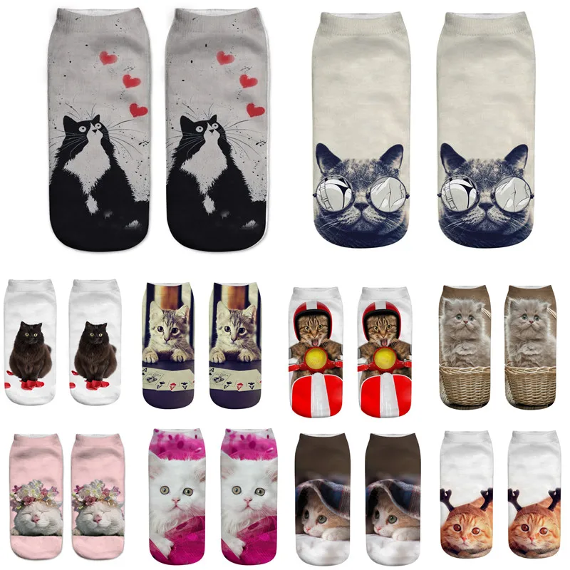 Funny Women's Socks 3D Print Cotton Cartoon Kitten Unisex Creative Colorful Multiple Cat Face Happy Low Cute Ankle Men Socks
Funny Women's Socks 3D Print Cotton Cartoon Kitten Unisex Creative Colorful Multiple Cat Face Happy Low Cute Ankle Men Socks