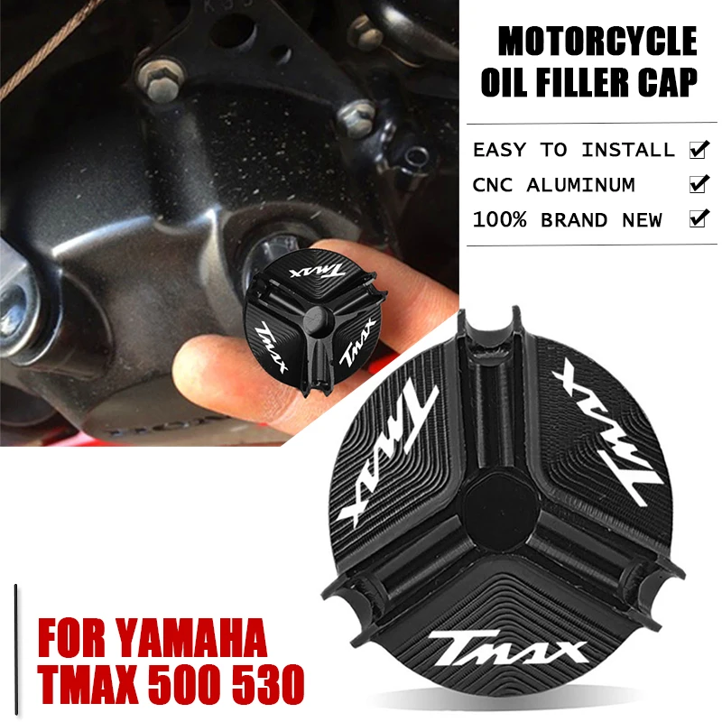 

For Yamaha TMAX 500 530 T-MAX500 530 SX/DX 2017 2018 2019 TMAX 560 2020 2021 2022Engine Oil Cap Bolt Fuel Filler Cap Accessories