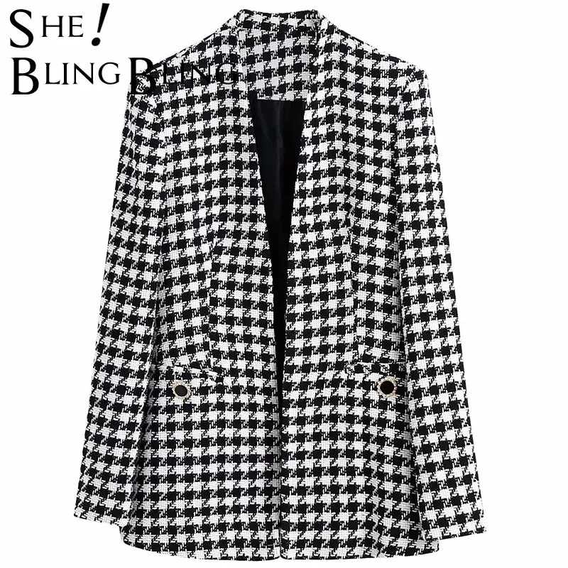 SheBlingBling Woman 2021 Casual Traf Coats Autumn V Buttons Open Stitch Houndstooth Jacket Female Slim Tweed Woolen Blazers
SheBlingBling Woman 2021 Casual Traf Coats Autumn V Buttons Open Stitch Houndstooth Jacket Female Slim Tweed Woolen Blazers