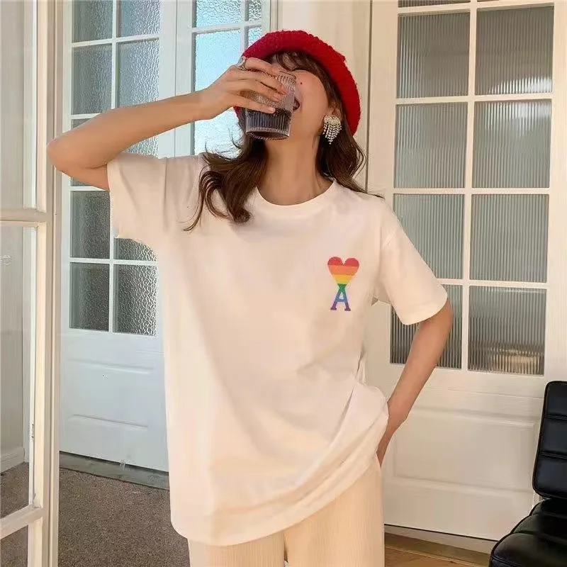 Spring/Summer 2022 AMI Love for Men and Women Short Sleeve T-shirt Pure Cotton Heart A Heart Letter Trend Versatile High Quality
Spring/Summer 2022 AMI Love for Men and Women Short Sleeve T-shirt Pure Cotton Heart A Heart Letter Trend Versatile High Quality