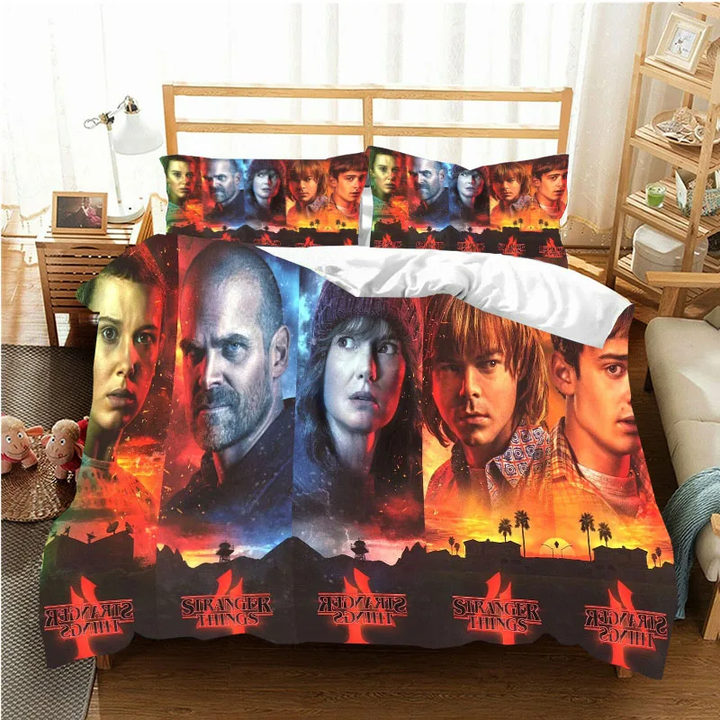 Home Duvet Pillowcase Bedding Thriller Stranger Things Set Four Seasons King Bed Sheet Three-Piece Set 3-Piece Soft Cover.
Home Duvet Pillowcase Bedding Thriller Stranger Things Set Four Seasons King Bed Sheet Three-Piece Set 3-Piece Soft Cover.
