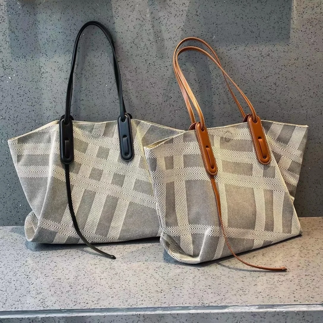 

Элегантная женская прочная холщовая пляжная сумка-тоут 2024 сумка-шоппер большие сумки и кошельки для женщин дизайнерская женская сумка на плечо