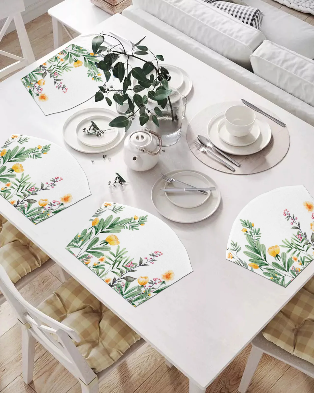 Набор подставок в форме веера, 2/4/6 шт., весенние коврики для стола с цветами, подставка под чашу, Рождественский домашний декор, кухонные аксе...
Набор подставок в форме веера, 2/4/6 шт., весенние коврики для стола с цветами, подставка под чашу, Рождественский домашний декор, кухонные аксе...