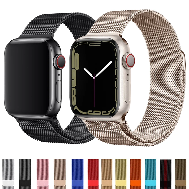 Magnetic Loop Strap For Apple watch Band 44mm 40mm 45mm 41mm 42mm 38mm Stainless steel correa bracelet iWatch serie 3 4 5 6 se 7 
Magnetic Loop Strap For Apple watch Band 44mm 40mm 45mm 41mm 42mm 38mm Stainless steel correa bracelet iWatch serie 3 4 5 6 se 7