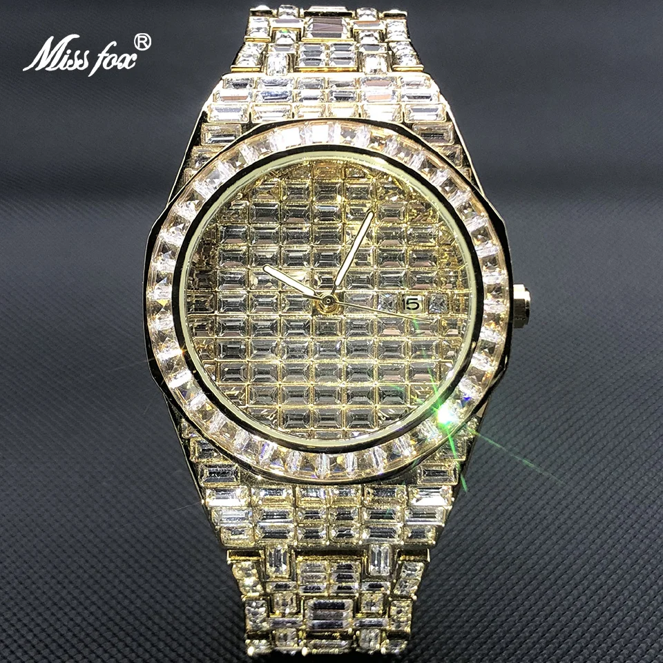 MISSFOX Hip Hop Men Watch Fully Diamond Drill Watches Stainless Steel Luxury Iced Out Quartz Clock Big Dail Rel��gio masculino
MISSFOX Hip Hop Men Watch Fully Diamond Drill Watches Stainless Steel Luxury Iced Out Quartz Clock Big Dail Rel��gio masculino