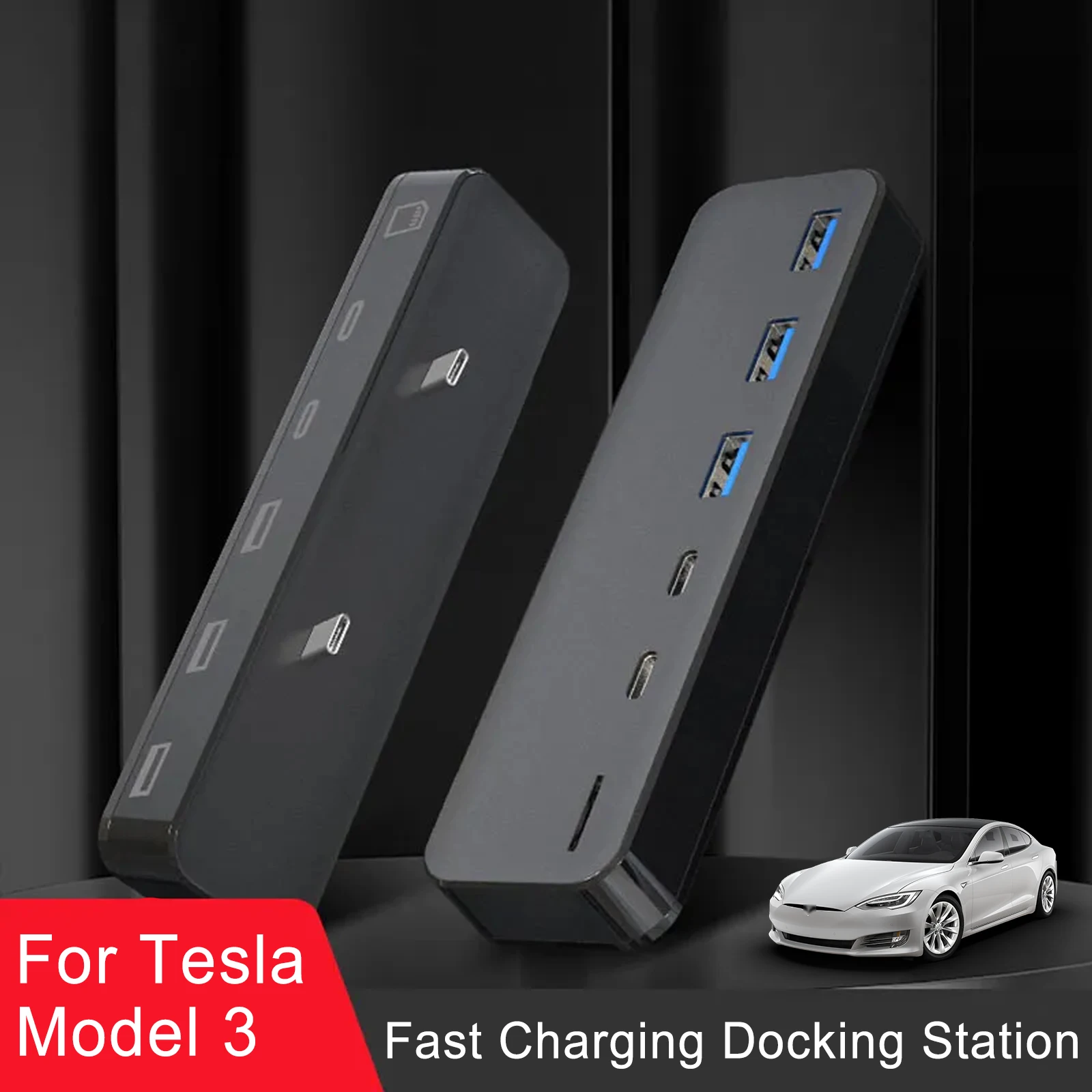 Docking Station For Tesla Model 3 Y USB Hub 27W Intelligent Fast Charging 6 in 2 Type-C Micro SD Model3 Modely 2021-2023
Docking Station For Tesla Model 3 Y USB Hub 27W Intelligent Fast Charging 6 in 2 Type-C Micro SD Model3 Modely 2021-2023