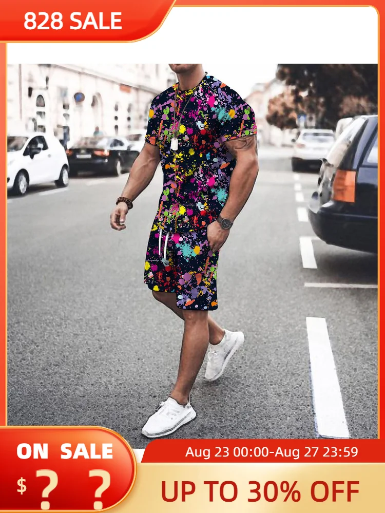 Summer Men's Activewear One Piece O Neck 3D Short Sleeve Shirt Shorts Set Men's Running Suit Oversized T Shirt Men
Summer Men's Activewear One Piece O Neck 3D Short Sleeve Shirt Shorts Set Men's Running Suit Oversized T Shirt Men