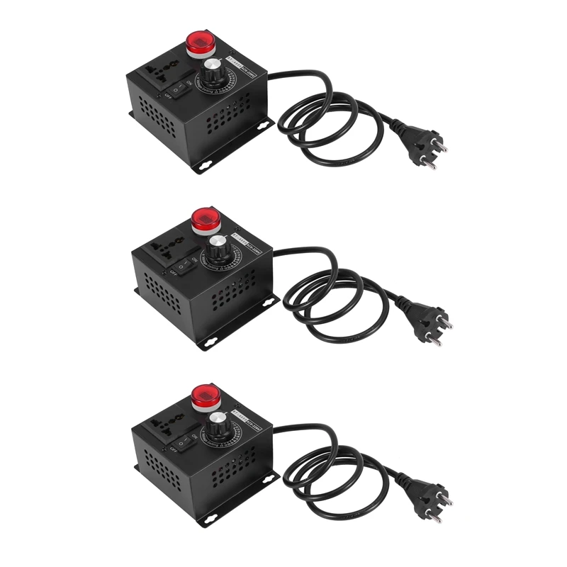 3X Ac220v 4000W Scr Electronic Voltage Regulator Temperature Motor Fan Speed Controller Dimmer Electric Tool,EU Plug
3X Ac220v 4000W Scr Electronic Voltage Regulator Temperature Motor Fan Speed Controller Dimmer Electric Tool,EU Plug