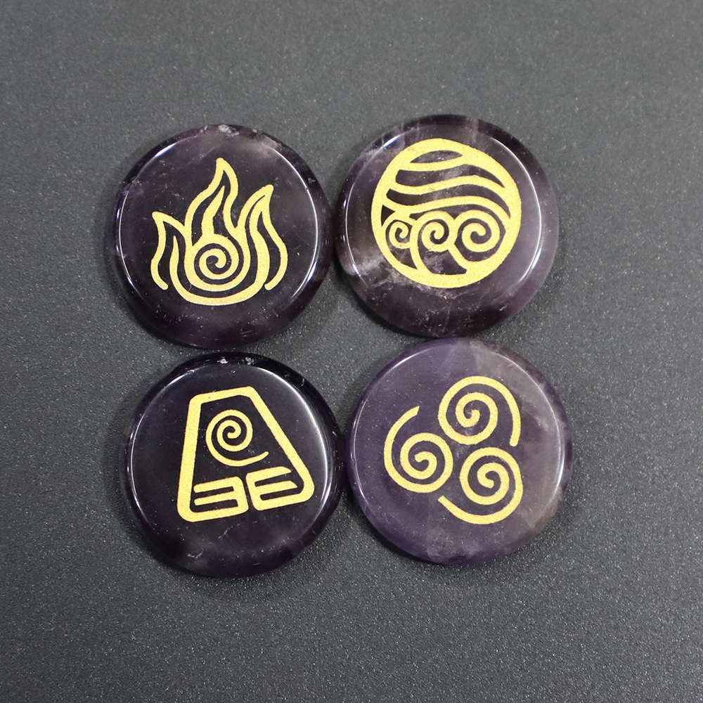Natural Stone Lapis Lazuli Crystal Agate Carving Fire Gas Water Soil Four Elements Rune Aura Divination Methyst Ornament 4pcs
Natural Stone Lapis Lazuli Crystal Agate Carving Fire Gas Water Soil Four Elements Rune Aura Divination Methyst Ornament 4pcs