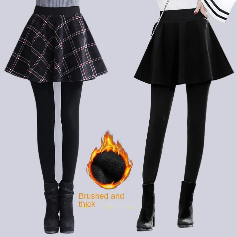 -Pilling Leggings Women's Fleece-Lined Thickened Autumn Winter New High Waist Slimming False-Two-Piece Skirted Leggings 
-Pilling Leggings Women's Fleece-Lined Thickened Autumn Winter New High Waist Slimming False-Two-Piece Skirted Leggings