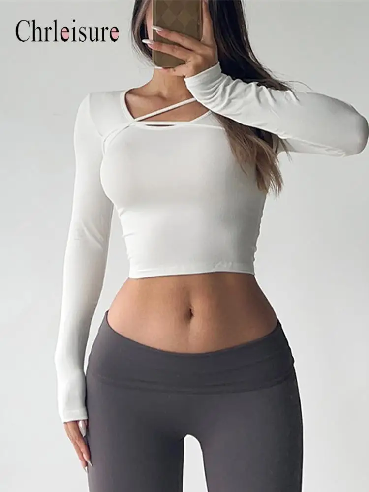 Женский топ с длинным рукавом CHRLEISURE, повседневный облегающий однотонный спортивный топ, базовая эластичная футболка, Y2K
Женский топ с длинным рукавом CHRLEISURE, повседневный облегающий однотонный спортивный топ, базовая эластичная футболка, Y2K