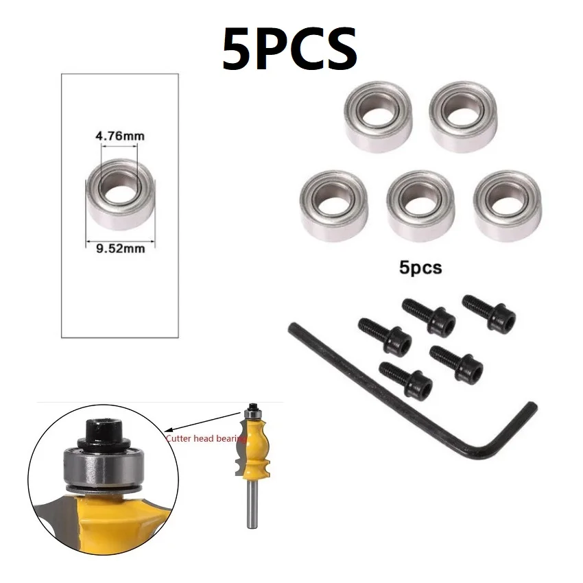 Woodworking Milling Cutter Bearing Cutter Head Shank Bearing Accessories For Flush Trim Inner 4.76 Outer 9.52mm
Woodworking Milling Cutter Bearing Cutter Head Shank Bearing Accessories For Flush Trim Inner 4.76 Outer 9.52mm