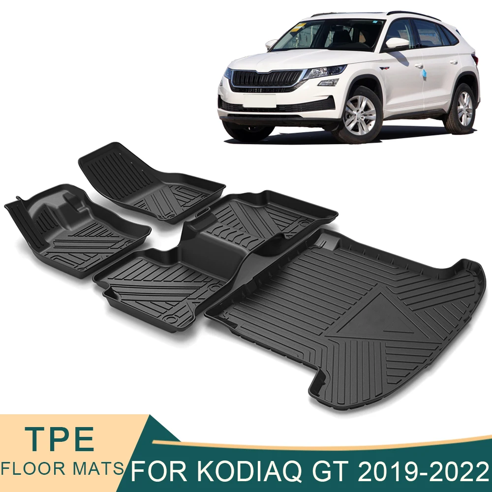 

Автомобильные коврики для Skoda Kodiaq GT 2019-2023, всесезонные коврики для ног из ТПЭ, коврики без запаха, водонепроницаемые аксессуары для интерьера