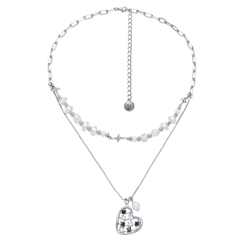 Eetit Elegant Imitation Pearls Beads Double-Layer Chain Pendant Heart Love Necklace Vintage Silver Color Exquisite Jewelry Gift
Eetit Elegant Imitation Pearls Beads Double-Layer Chain Pendant Heart Love Necklace Vintage Silver Color Exquisite Jewelry Gift