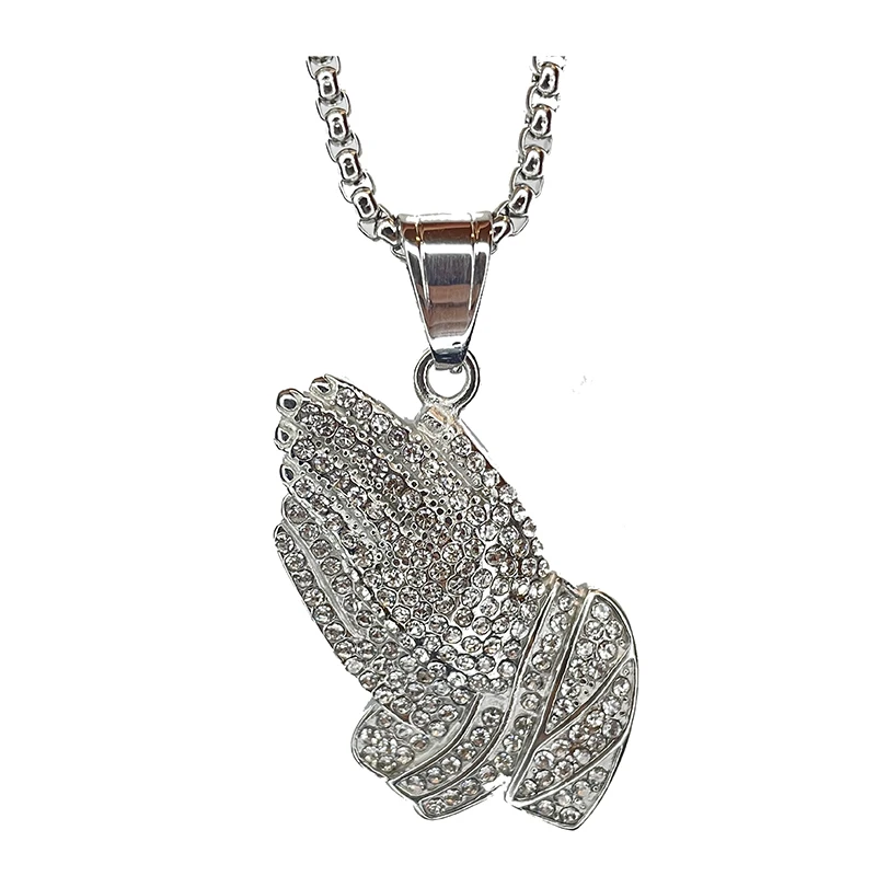 Harajuku Diamond Praying Hands Pendant High Street Necklace Men's Accessories Hip Hop Shinning Couple Torque
Harajuku Diamond Praying Hands Pendant High Street Necklace Men's Accessories Hip Hop Shinning Couple Torque