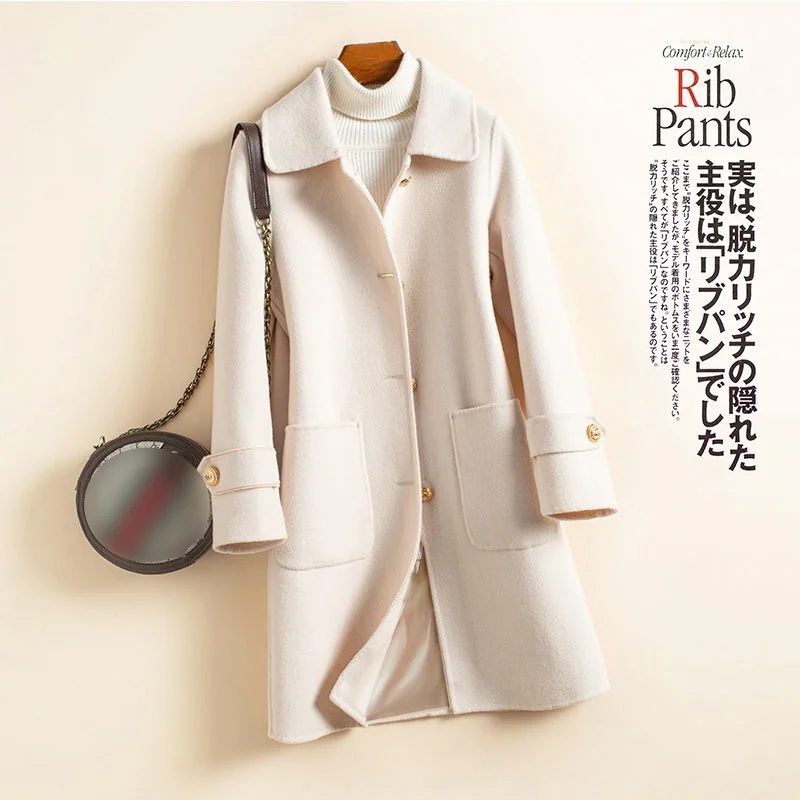 Women's Wool Coat Solid Color Long Jacket Female 2021 Korean Style Wool & Blends Office Lady Thick Warm Coat Winter Women
Women's Wool Coat Solid Color Long Jacket Female 2021 Korean Style Wool & Blends Office Lady Thick Warm Coat Winter Women