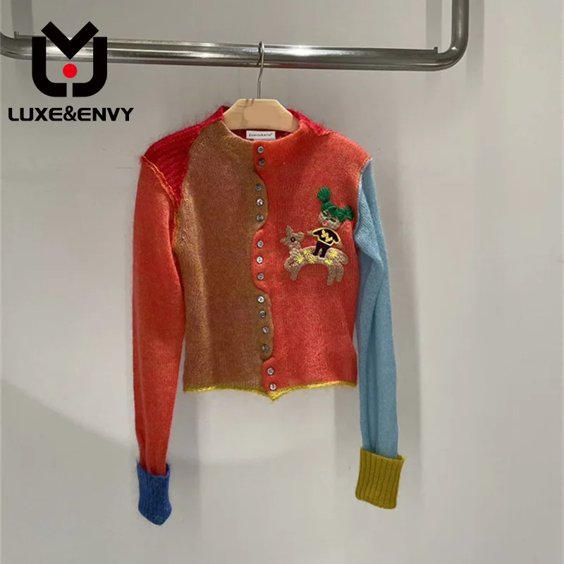 LUXE&ENVY Fashion Contrast Color Slim Long-sleeved Sweater Cardigan Women's Early Spring 2023 New Elk Sweater Top
LUXE&ENVY Fashion Contrast Color Slim Long-sleeved Sweater Cardigan Women's Early Spring 2023 New Elk Sweater Top