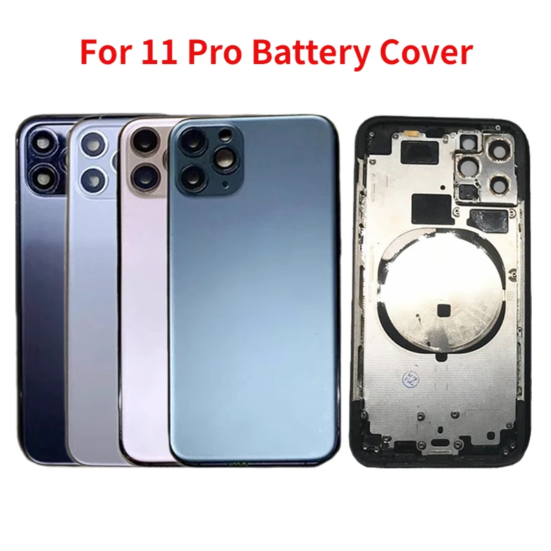 Новая задняя крышка для iPhone 11 Pro, крышка аккумулятора + средняя рамка, задняя крышка корпуса с объективом камеры + боковые кнопки + лоток для SIM-карты
Новая задняя крышка для iPhone 11 Pro, крышка аккумулятора + средняя рамка, задняя крышка корпуса с объективом камеры + боковые кнопки + лоток для SIM-карты