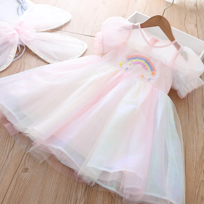 Kids Princess Mesh Tutu Dresses Puff Sleeve Wing Boutique Clothes For Girls Party Birthday Dress Summer Fashion Fairy Costume
Kids Princess Mesh Tutu Dresses Puff Sleeve Wing Boutique Clothes For Girls Party Birthday Dress Summer Fashion Fairy Costume