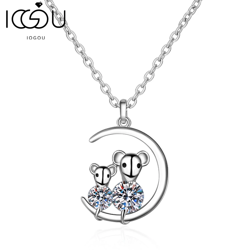 IOGOU New Arrivals 925 Sterling Silver 0.4ct Round Moissanite Animal Necklace For Women Hip Hop Moon Rat Necklace Jewelry Gift
IOGOU New Arrivals 925 Sterling Silver 0.4ct Round Moissanite Animal Necklace For Women Hip Hop Moon Rat Necklace Jewelry Gift