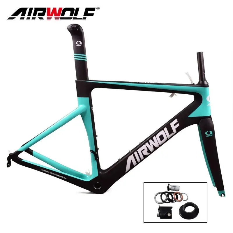 Airwolf Carbon Road Bike Frame 700C V Brake BSA 68mm 1.37*24TPI Matte Glossy Quick Release 130*9mm Carbon Road Bicycle Frameset
Airwolf Carbon Road Bike Frame 700C V Brake BSA 68mm 1.37*24TPI Matte Glossy Quick Release 130*9mm Carbon Road Bicycle Frameset