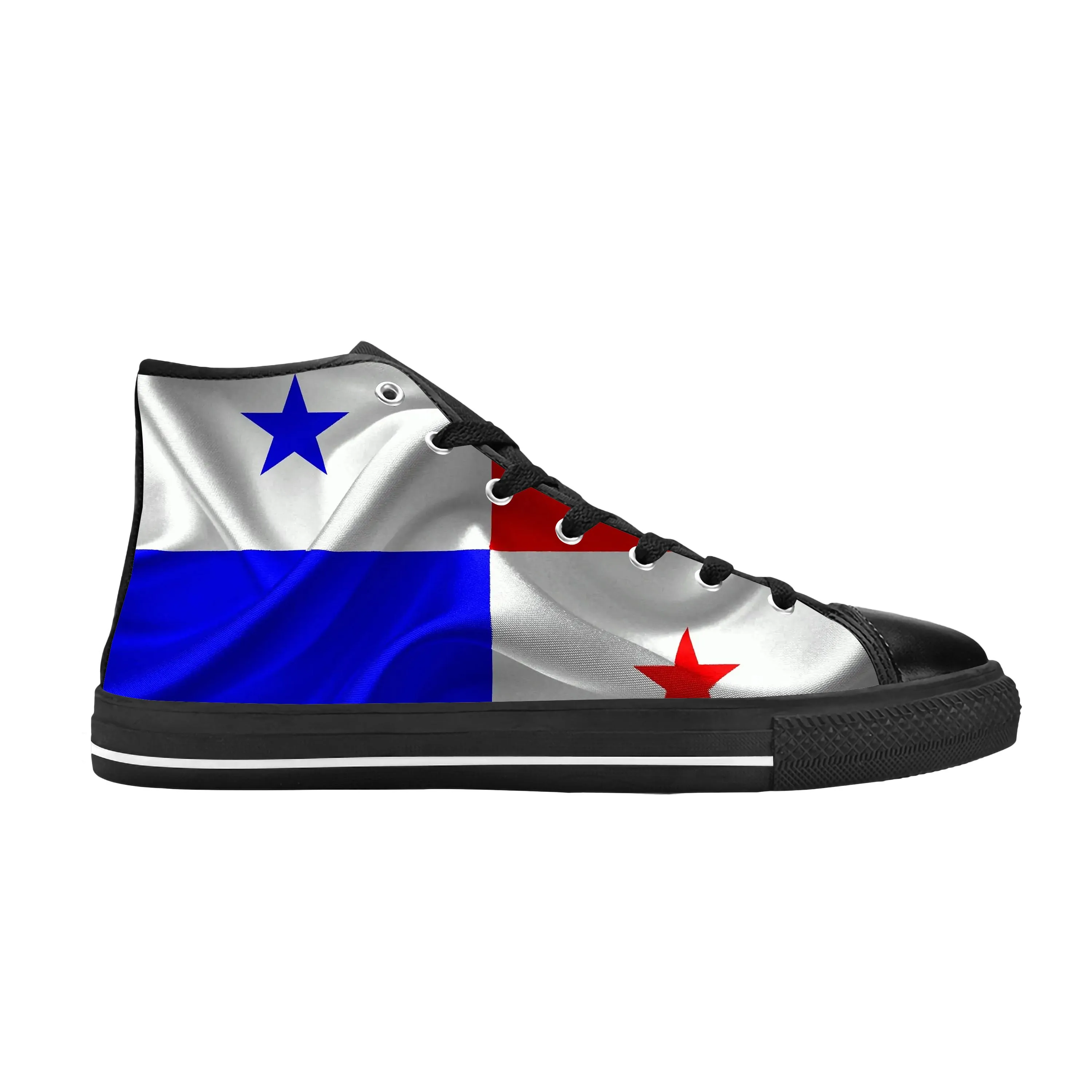 

Панама с флагом Панамы патриотическая, крутая забавная Повседневная Тканевая обувь с высоким берцем, удобные дышащие кроссовки с 3D принтом для мужчин и женщин
