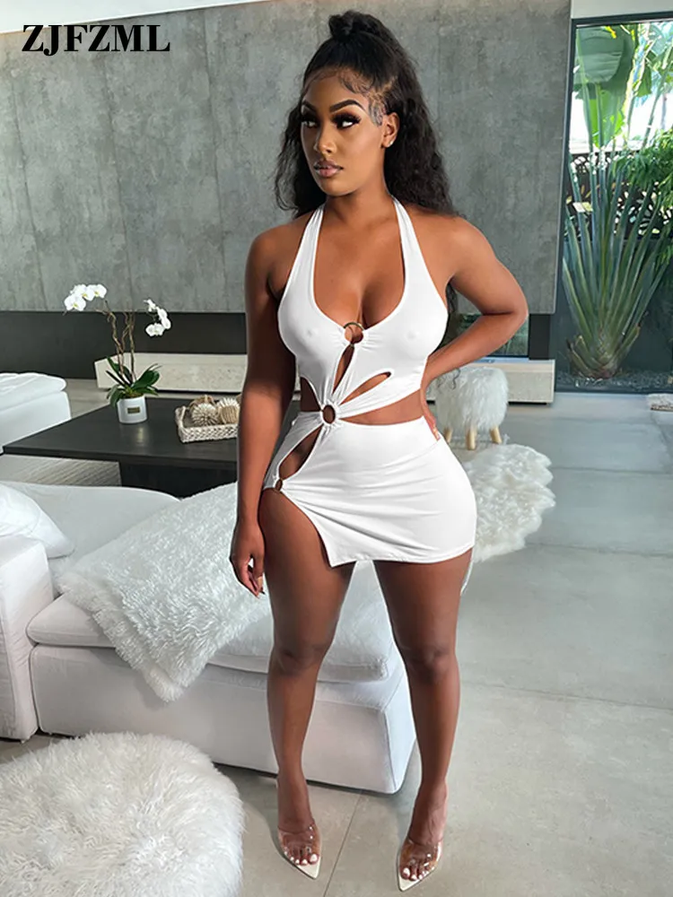 Hipster Solid Hollow Out Backless Pencil Dress Women Haler Neck Side High Split Skinny Dress Summer Night Club Party Vestidos
Hipster Solid Hollow Out Backless Pencil Dress Women Haler Neck Side High Split Skinny Dress Summer Night Club Party Vestidos
