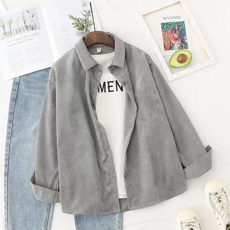 Y2KNew womentops traf Y2K roupas femininasCorduroy Shirts Womens Tops And Blouses Long Sleeve Spring Ladies Solid Loose Boyfrien
Y2KNew womentops traf Y2K roupas femininasCorduroy Shirts Womens Tops And Blouses Long Sleeve Spring Ladies Solid Loose Boyfrien