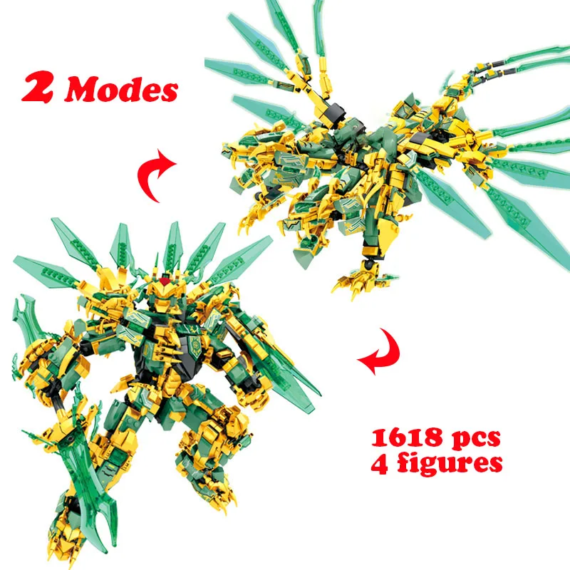 Ninja Legend Series Battle Mechs Two Headed Golden Dragon 2 Modes Building Block Kit Classic Robot Figures Model Kids Toys Gifts
Ninja Legend Series Battle Mechs Two Headed Golden Dragon 2 Modes Building Block Kit Classic Robot Figures Model Kids Toys Gifts