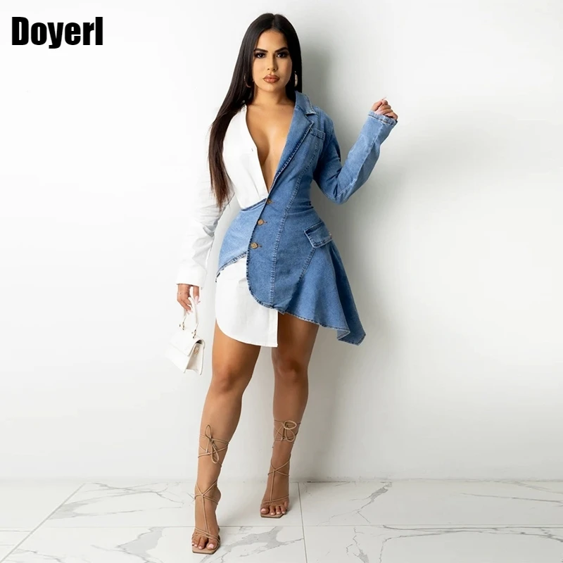 Женское джинсовое платье с длинным рукавом, на пуговицах
Женское джинсовое платье с длинным рукавом, на пуговицах