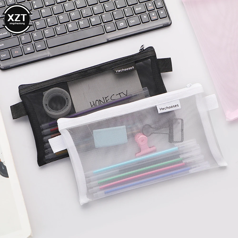 1PC Simple Transparent Mesh Pencil Storage Bag Cute Square/Oval Portable Pen Pouch School Office Supply Stationery Case
1PC Simple Transparent Mesh Pencil Storage Bag Cute Square/Oval Portable Pen Pouch School Office Supply Stationery Case