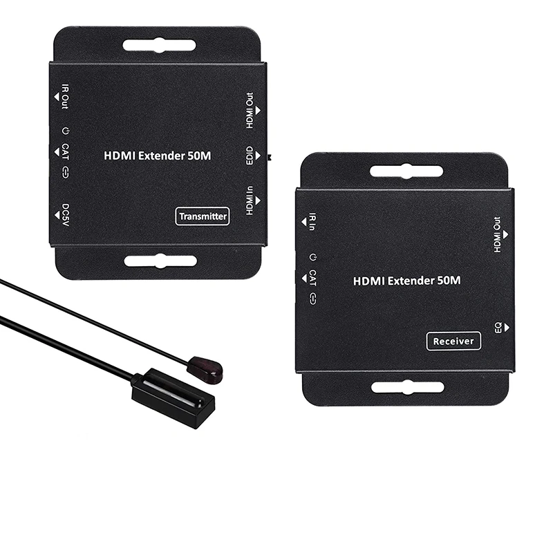 1080P HD HDMI Extender 50M/164Feet Over Single CAT5E/CAT6 Ethernet Cable With IR Control And EDID Function
1080P HD HDMI Extender 50M/164Feet Over Single CAT5E/CAT6 Ethernet Cable With IR Control And EDID Function