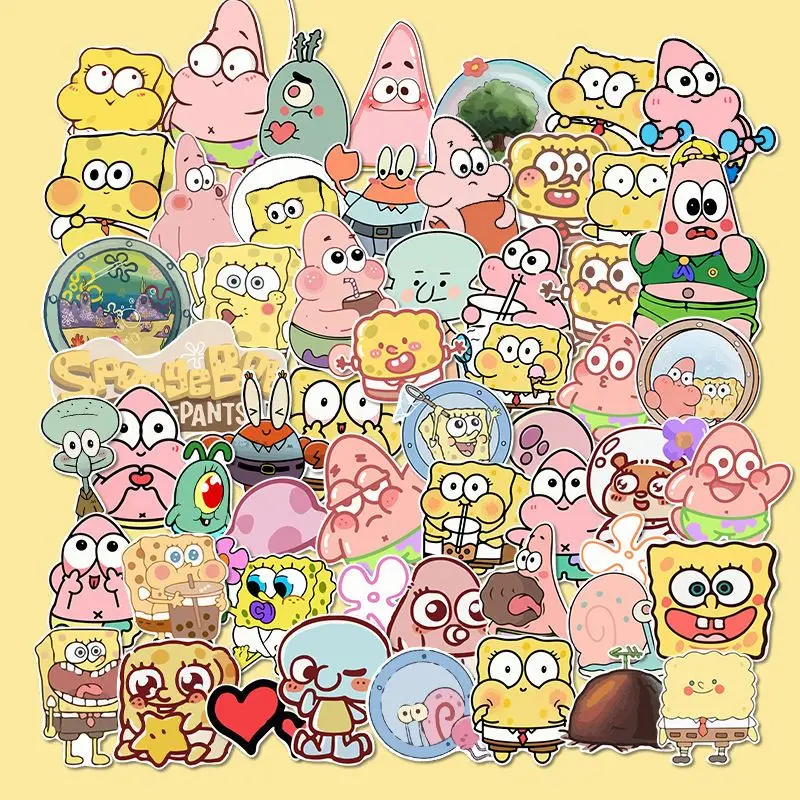 54 шт. Губка Боб Квадратные брюки Патрик звезда Kawaii мультфильм ноутбук наклейка чехол для телефона водостойкая наклейка