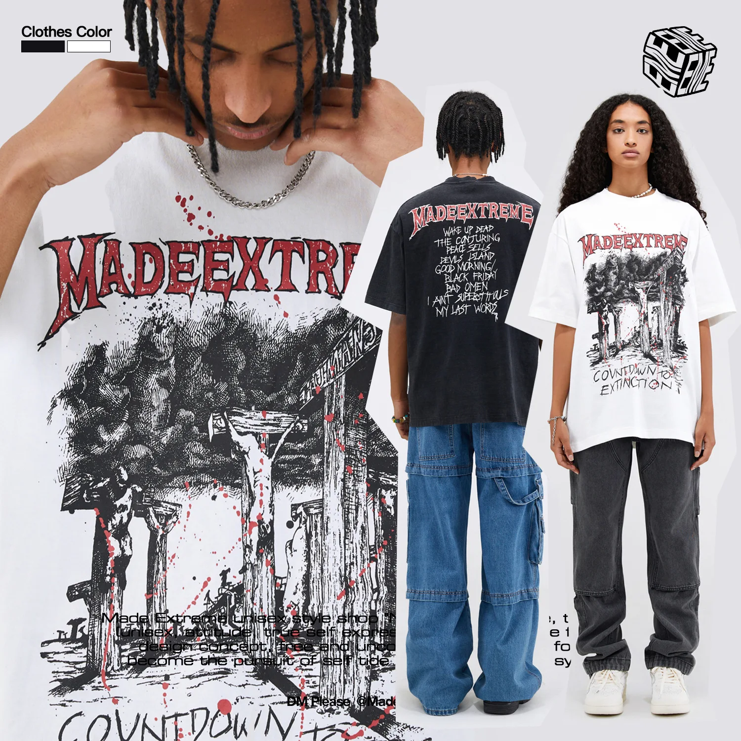 MADEEXTREME Splash Ink Printing Short Sleeves for Men and Women Hip Hop Tshirt Washed T Shirt Men Unisex Tee
MADEEXTREME Splash Ink Printing Short Sleeves for Men and Women Hip Hop Tshirt Washed T Shirt Men Unisex Tee