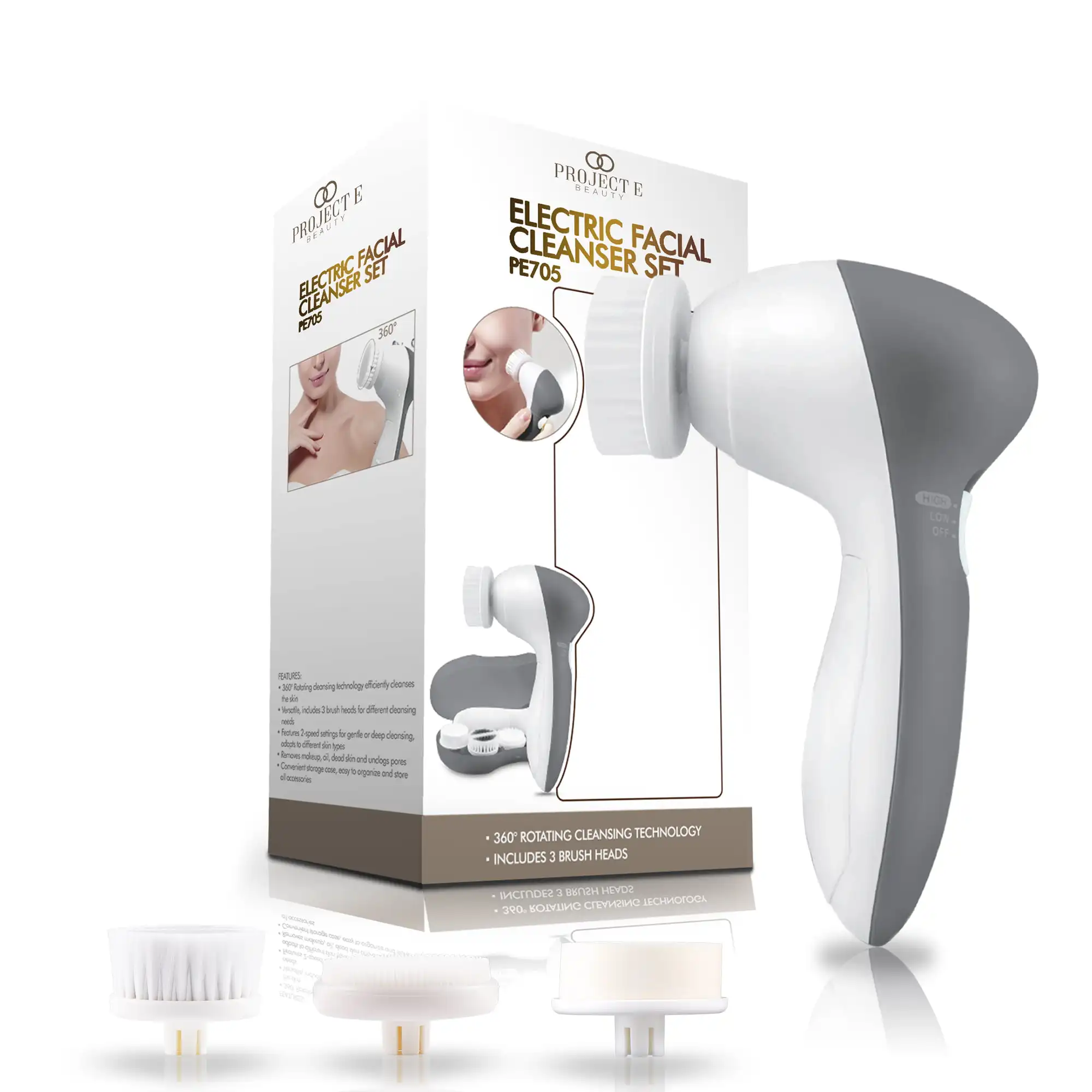 Portable Electric Facial Brush | With 3 Exfoliating Brush Heads | 360° Rotation | Deep Facial Cleansing | Travel Cleansing Brus
Portable Electric Facial Brush | With 3 Exfoliating Brush Heads | 360° Rotation | Deep Facial Cleansing | Travel Cleansing Brus
