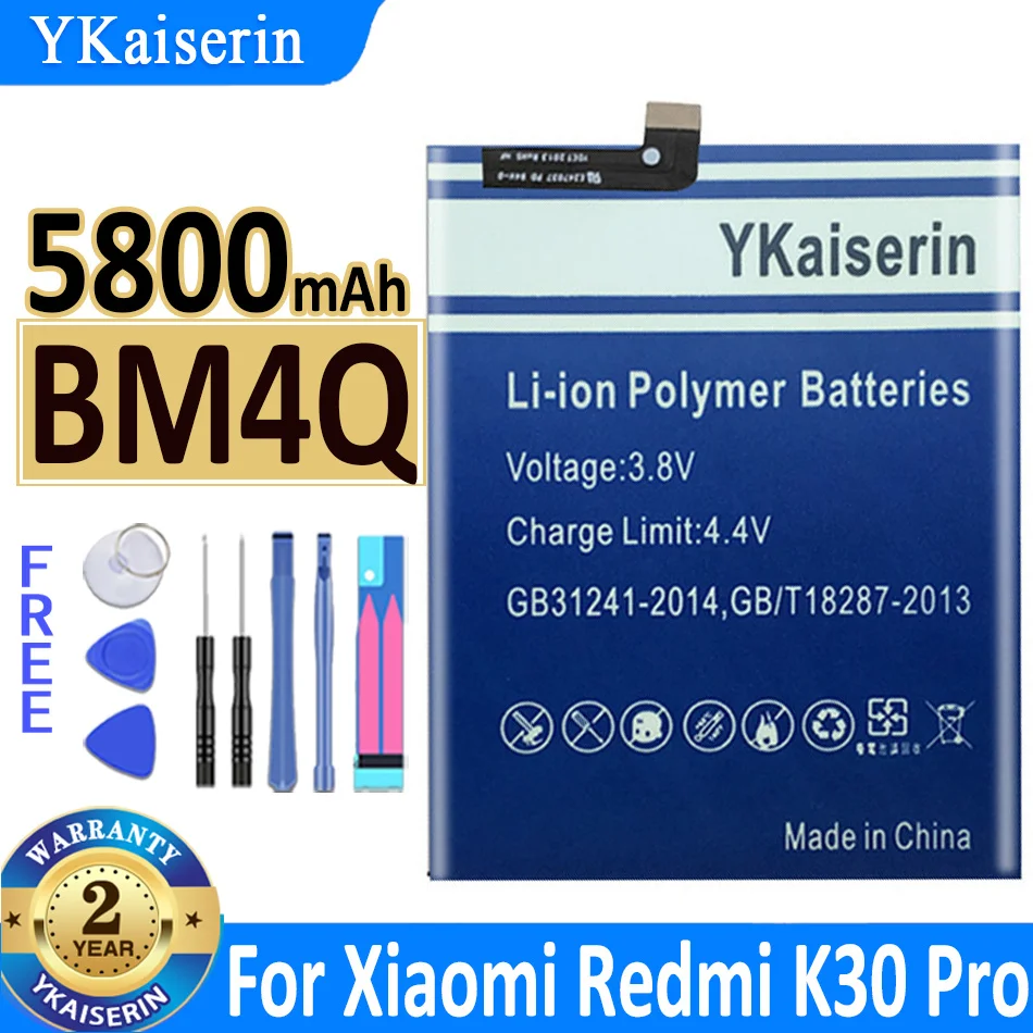 

Аккумулятор ykaisin BM4Q для Xiaomi Redmi K30 Pro K30pro, 5800 мач, сменный аккумулятор + Бесплатные инструменты