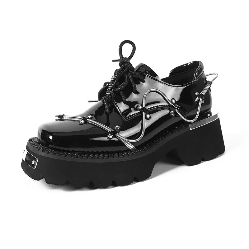 Chaoku Spring Decorated Thick-soled Women's Leather British Style Square-toe Derby Shoes Black Thick-heeled Small Leather Shoes
Chaoku Spring Decorated Thick-soled Women's Leather British Style Square-toe Derby Shoes Black Thick-heeled Small Leather Shoes