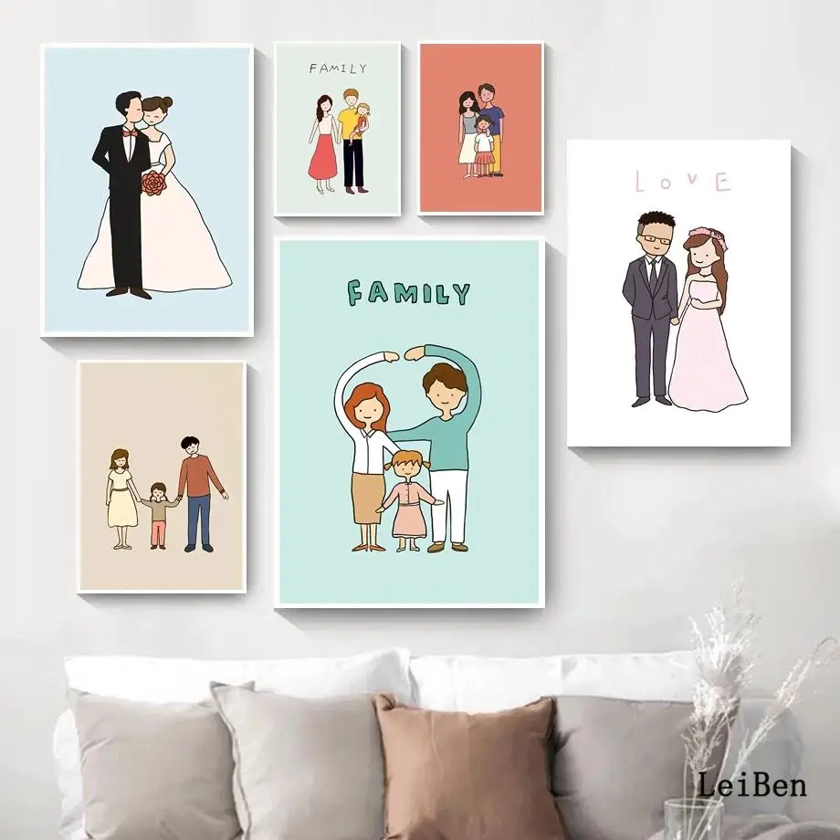 Cartoon Happy Family of Three Prints Family Characters Poster Wall Art Pictures for Living Room Decor Interior Paintings Gifts
Cartoon Happy Family of Three Prints Family Characters Poster Wall Art Pictures for Living Room Decor Interior Paintings Gifts