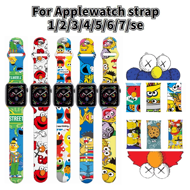 Ремешок для часов Apple watch iwatch7/6/5/4/3/2/SE, сменный Браслет с мультяшным принтом Улица Сезам, 38 мм, 42 мм, 45 мм, подарки
Ремешок для часов Apple watch iwatch7/6/5/4/3/2/SE, сменный Браслет с мультяшным принтом Улица Сезам, 38 мм, 42 мм, 45 мм, подарки