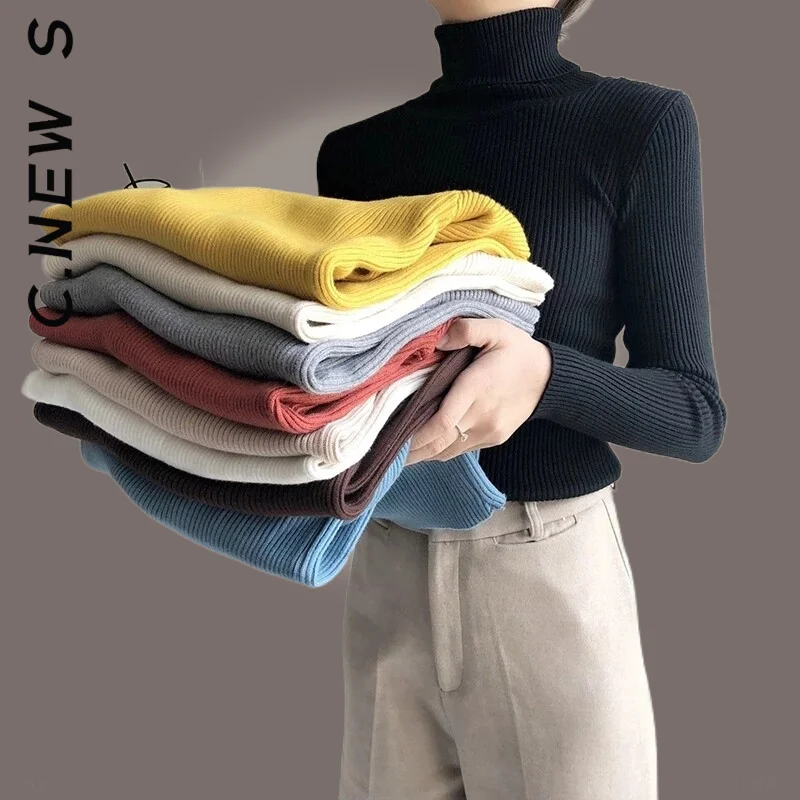 Knitted Women Sweater Slim Streetwear Jumper Turtleneck Long Sleeve Top Vintage Slimming Ribbed Korean Female Knitted Pullovers
Knitted Women Sweater Slim Streetwear Jumper Turtleneck Long Sleeve Top Vintage Slimming Ribbed Korean Female Knitted Pullovers