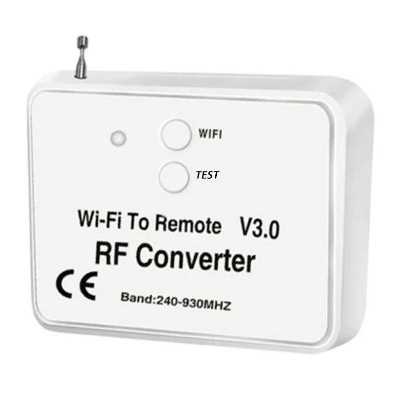 Универсальный беспроводной преобразователь Wi-Fi в радиочастотный телефон вместо пульта дистанционного управления 240-930 МГц для умного дома
Универсальный беспроводной преобразователь Wi-Fi в радиочастотный телефон вместо пульта дистанционного управления 240-930 МГц для умного дома