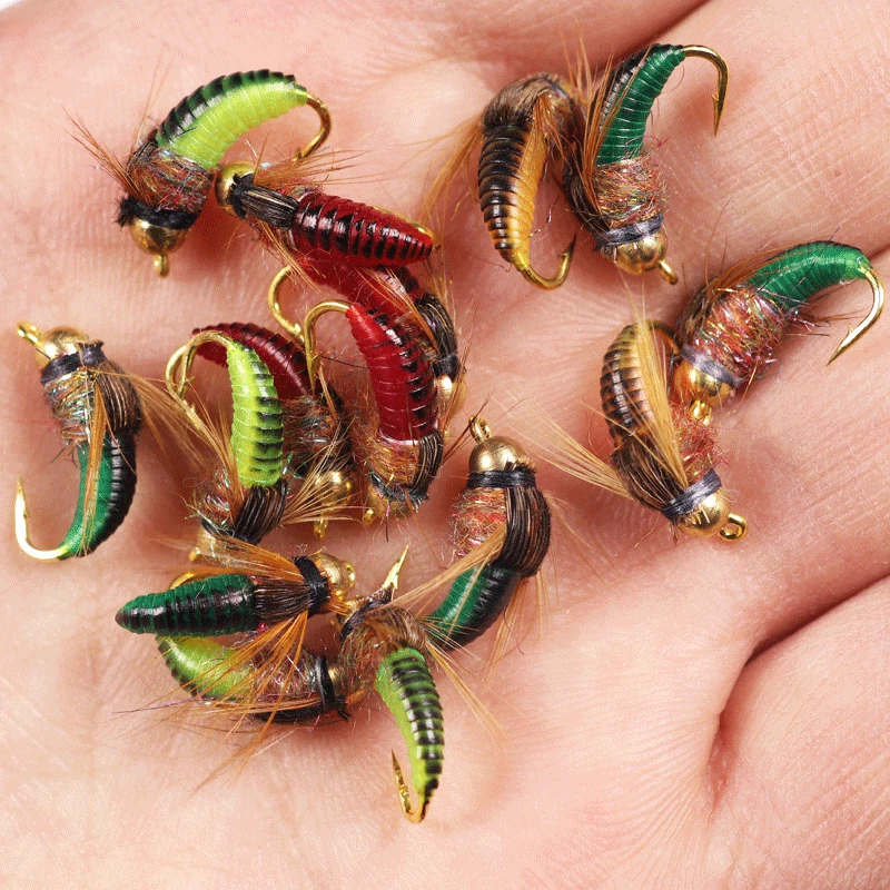 1Pcs #12 Brass Bead Head Fast Sinking Nymph Maggots Bug Worm Flies Trout Fly Fishing Lure Bait
1Pcs #12 Brass Bead Head Fast Sinking Nymph Maggots Bug Worm Flies Trout Fly Fishing Lure Bait