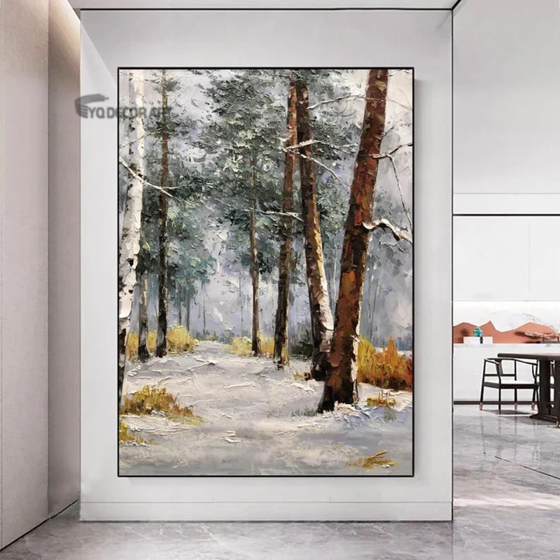 Hand Painted Birch Tree Oil Painting Large Tree Painting Forest Landscape Art Modern Wall Art Abstract Texture Painting for Room
Hand Painted Birch Tree Oil Painting Large Tree Painting Forest Landscape Art Modern Wall Art Abstract Texture Painting for Room