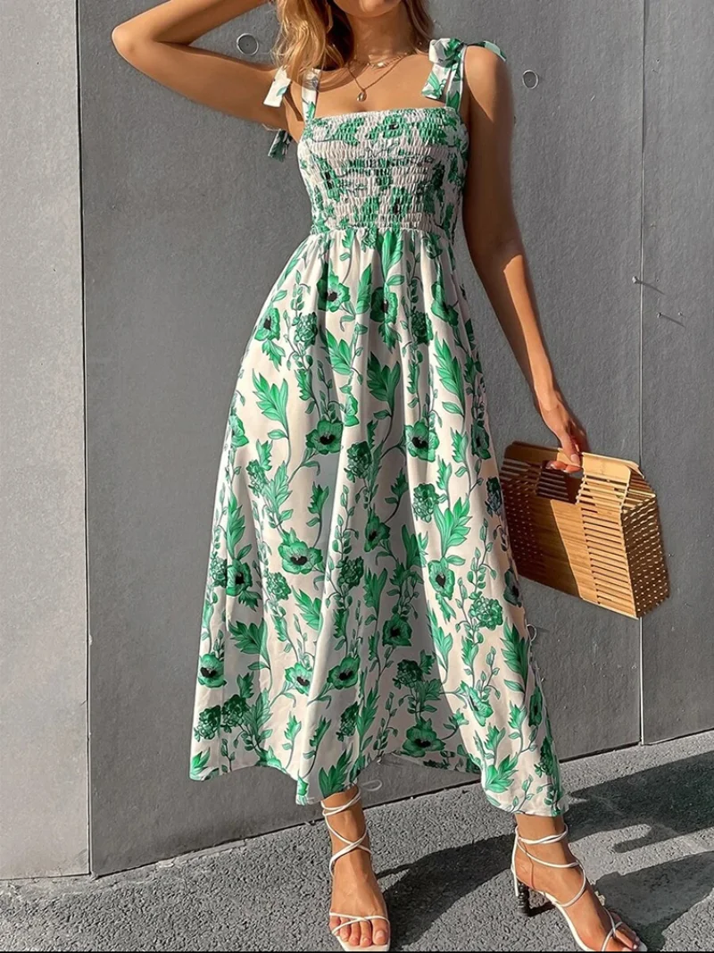 Women Fashion Backless Sleeveless Bandage Beach Sundress Casual Green Summer Ladies New In Dresses 2023 Sexy Floral Long Dress
Women Fashion Backless Sleeveless Bandage Beach Sundress Casual Green Summer Ladies New In Dresses 2023 Sexy Floral Long Dress