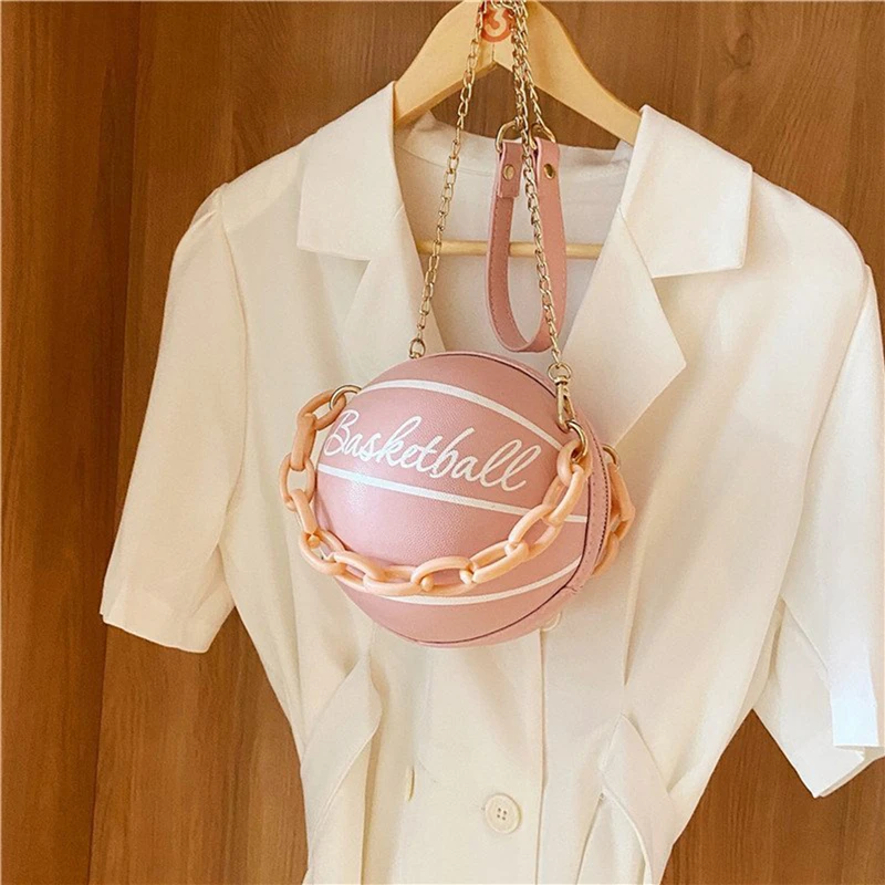 Personality Female Leather Pink Basketball Bag 2022 New Ball Purses For Teenagers Women Shoulder Bags Crossbody Chain Hand Bags
Personality Female Leather Pink Basketball Bag 2022 New Ball Purses For Teenagers Women Shoulder Bags Crossbody Chain Hand Bags