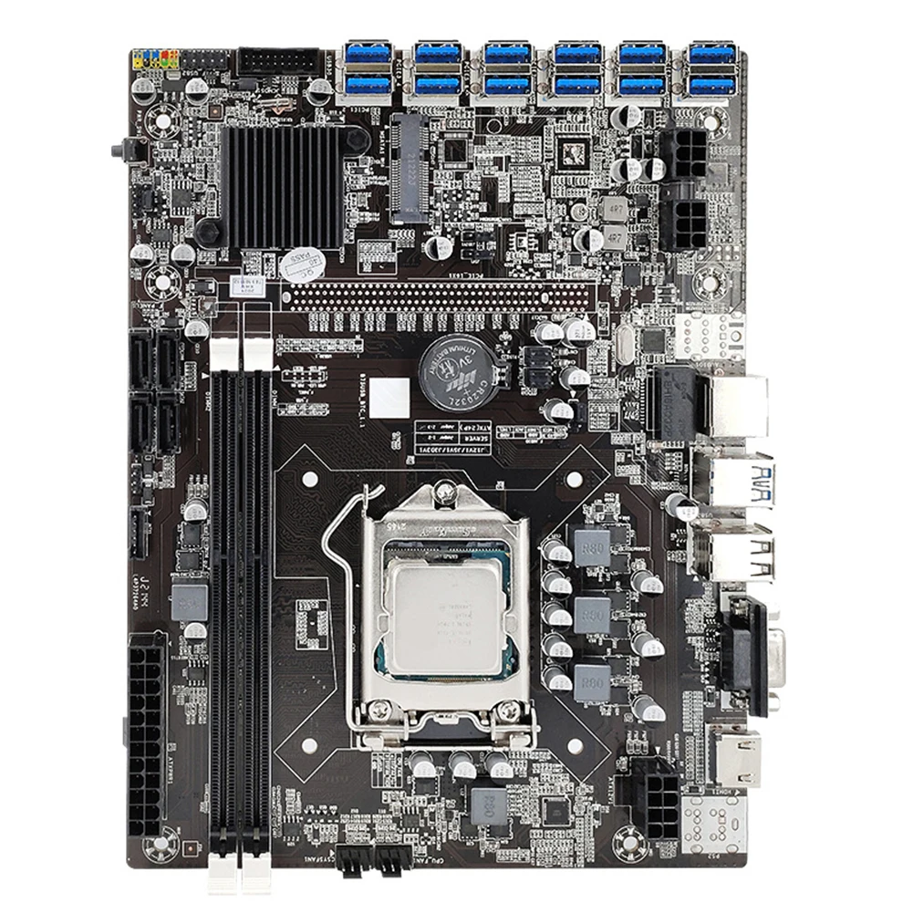 B75 USB-BTC Mining Motherboard 12 PCIE To USB Adapter support LGA1155 CPU 2DDR3 4G Memory Stick USB BTC Miner Motherboard
B75 USB-BTC Mining Motherboard 12 PCIE To USB Adapter support LGA1155 CPU 2DDR3 4G Memory Stick USB BTC Miner Motherboard