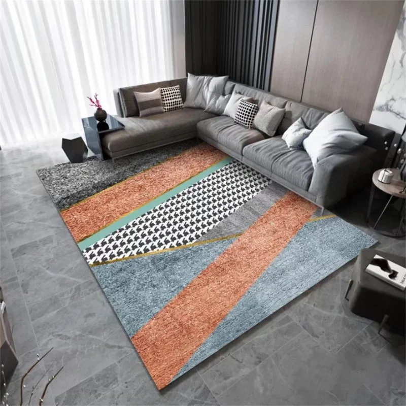 

Light Luxury Geometric Living Room Decoration Carpet Home Balcony Kitchen Porch Entry Rug Modern Study Cloakroom Non-slip Rugs
