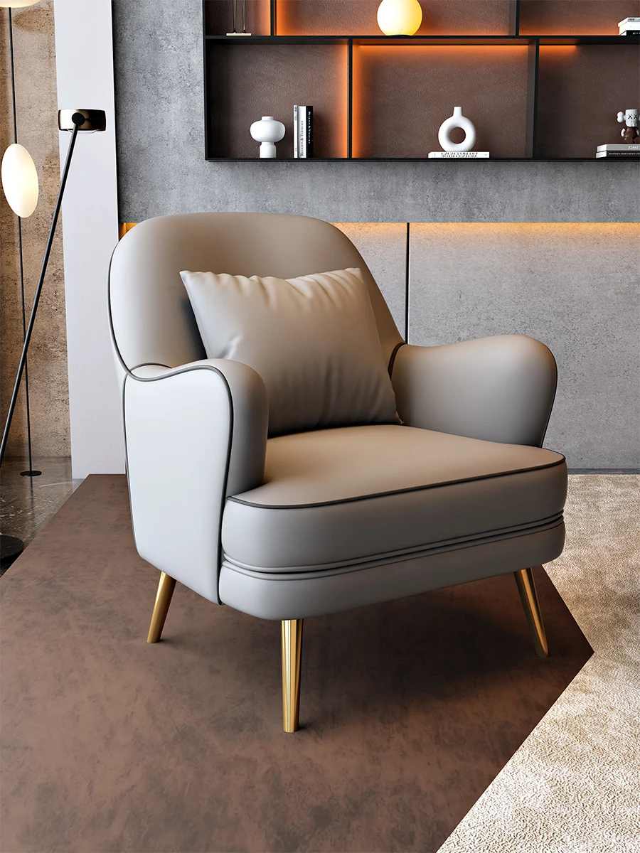 

Nordic luxury single sofa chair modern simple hotel reception leisure chair hall reception negotiation tableandchair combination