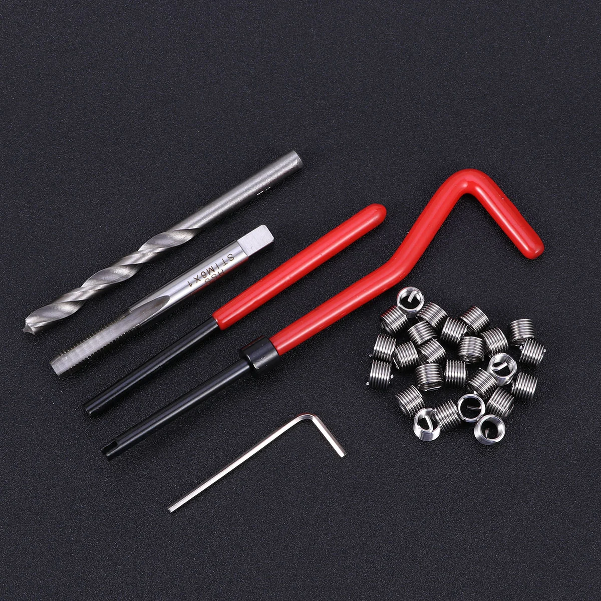 

30 Pcs Thread Rethread Repair Kit Metric Insert Installation Kit Tool for Automotive Repairs