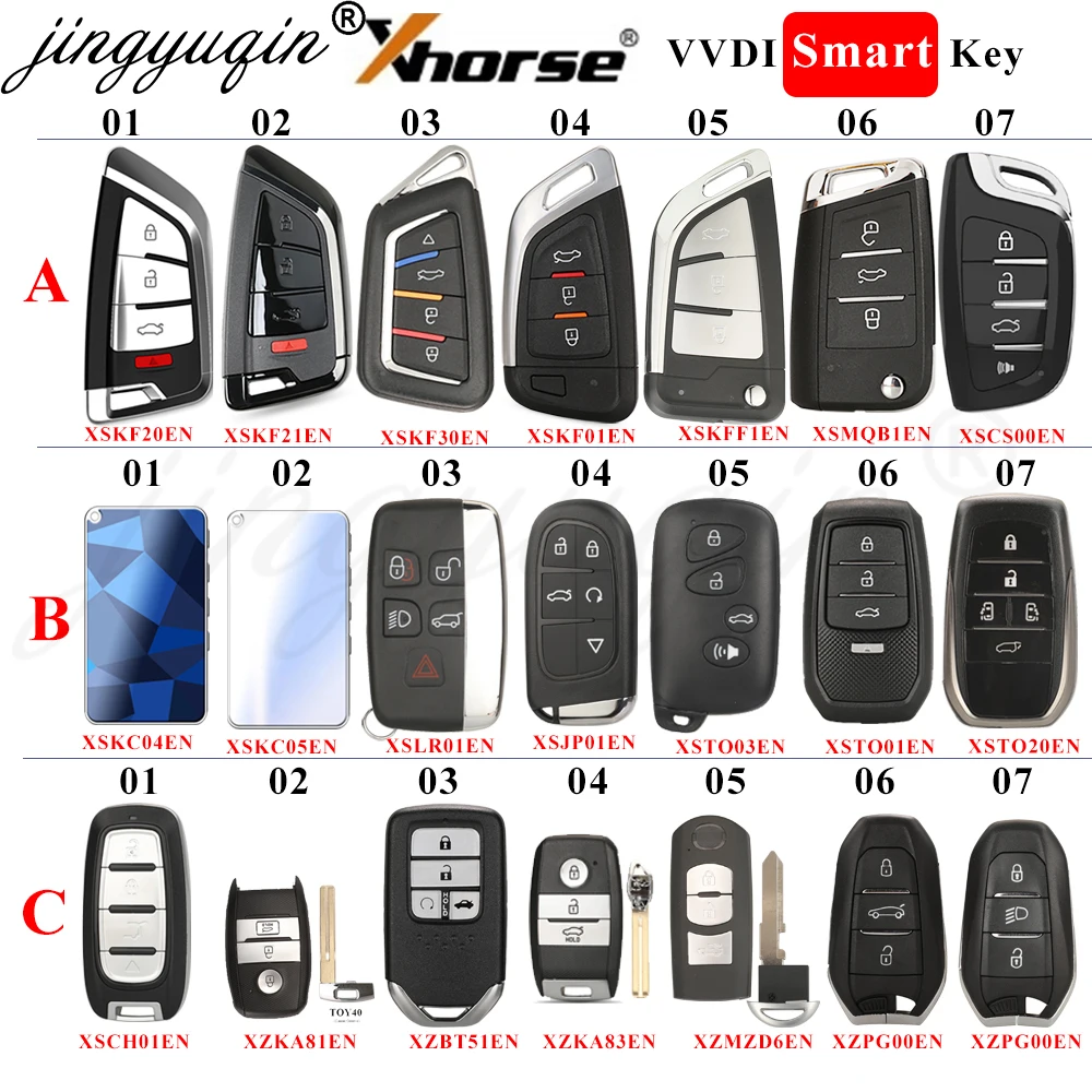 Xhorse XM38 XS Smart VVDI Key XSKF01/CS00/KF20/KF21/MQB1/TO01/KF30/TO20/CH01/LR01/JP01/TO03/KFF1EN XZPG00/MZD6/KA83/BT51/KA81EN
Xhorse XM38 XS Smart VVDI Key XSKF01/CS00/KF20/KF21/MQB1/TO01/KF30/TO20/CH01/LR01/JP01/TO03/KFF1EN XZPG00/MZD6/KA83/BT51/KA81EN